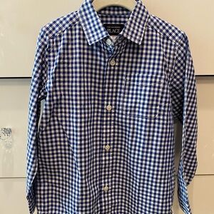 The Children's Place Boy’s Blue Gingham Checkered Shirt, Size 5T, New with tags.